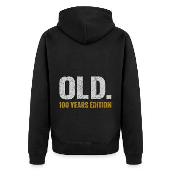Ancienne édition 100 ans 100e idée cadeau d’anniversaire - Veste à capuche bio Premium Unisexe - noir - Dos - Nico (187cm)