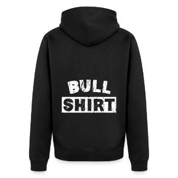 BULL SHIRT - Unisex Premium Organic Zip Hoodie - black - Back - Nico (187cm)