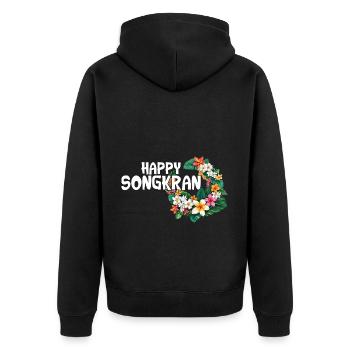 Happy SongCrane Fest Thailand - Unisex Premium Organic Zip Hoodie - black - Back - Nico (187cm)
