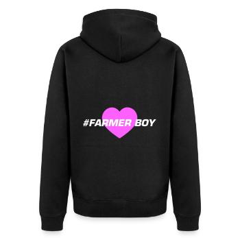 Fermier garçon coeur amour - Veste à capuche bio Premium Unisexe - noir - Dos - Nico (187cm)