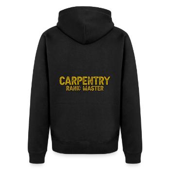 Carpentry Rank Master 3 - Unisex Premium Organic Zip Hoodie - black - Back - Nico (187cm)