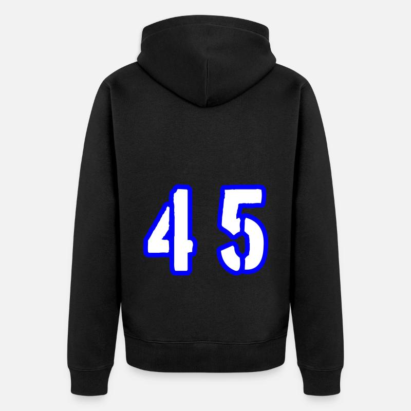 Symbole de chiffre 45 - Veste à capuche bio Premium Unisexe - noir