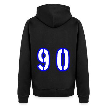 90 Number Symbol - Unisex Premium Organic Zip Hoodie - black - Back - Nico (187cm)