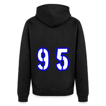 95 Number Symbol - Unisex Premium Organic Zip Hoodie - black - Back - Nico (187cm)