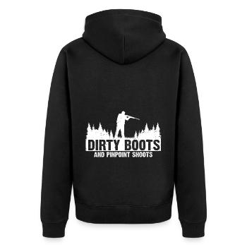 Funny Duck Hunting Design Hunter Hunting Duck Design - Unisex Premium Organic Zip Hoodie - black - Back - Nico (187cm)