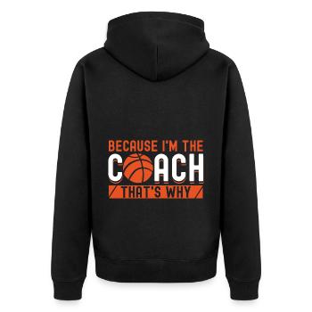 Basketballtrainer Entraîneur de basket-ball - Veste à capuche bio Premium Unisexe - noir - Dos - Nico (187cm)