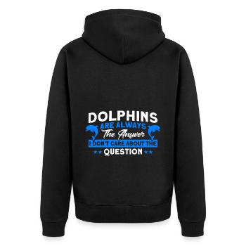 Dolphin Dolphin Lover Animal Dolphins Gift - Unisex Premium Organic Zip Hoodie - black - Back - Nico (187cm)