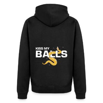 King python design for snake lovers - Unisex Premium Organic Zip Hoodie - black - Back - Nico (187cm)