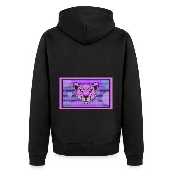 Cheetah Whisperer Wildlife Animal Zookeeper - Unisex Premium Organic Zip Hoodie - black - Back - Nico (187cm)