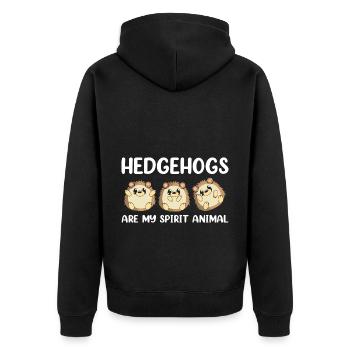 Hedgehogs Are My Spirit Animal Funny Hedgehog - Unisex Premium Bio Zip Hoodie - Schwarz - Hinten - Nico (187cm)