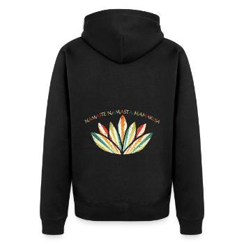 logo namaste - Veste à capuche bio Premium Unisexe - noir - Dos - Nico (187cm)