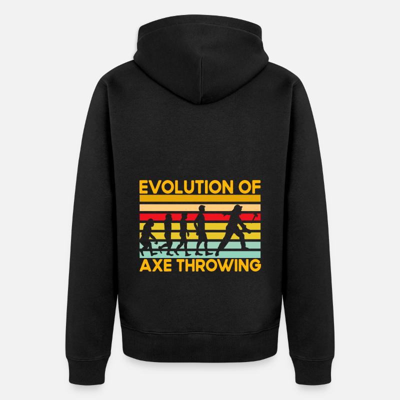 Évolution du lancer de hache - Veste à capuche bio Premium Unisexe - noir