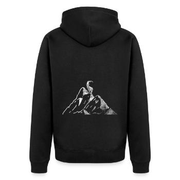 Montagne - (6) - Veste à capuche bio Premium Unisexe - noir - Dos - Nico (187cm)