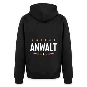 Anwalt Beruf - Unisex Premium Bio Zip Hoodie - Schwarz - Hinten - Nico (187cm)