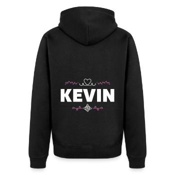 Kevin - Unisex Premium Bio Zip Hoodie - Schwarz - Hinten - Nico (187cm)