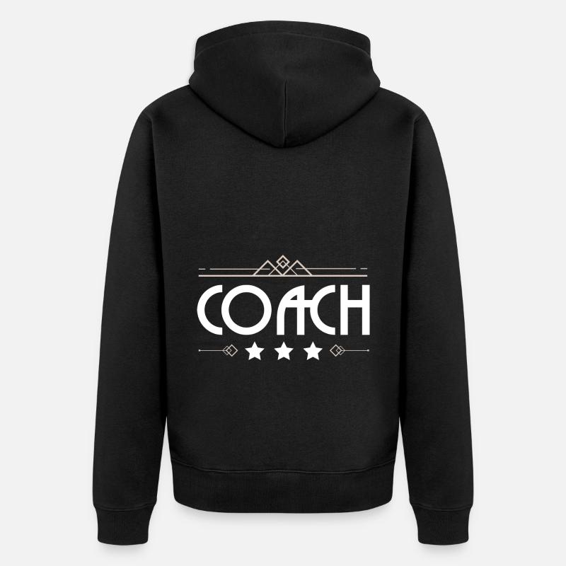Coach Trainer - Unisex Premium Bio Zip Hoodie - Schwarz