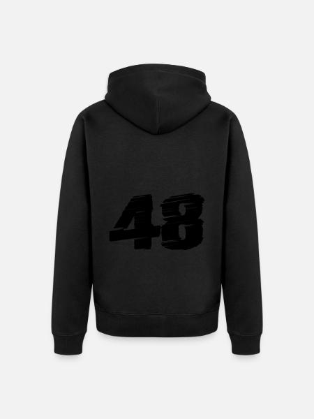 48 Maillot numéro - Veste à capuche bio Premium Unisexe - noir