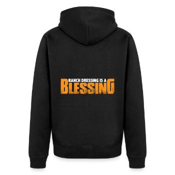 Ranch Dressing Is A Blessing 19 - Unisex Premium Bio Zip Hoodie - Schwarz - Hinten - Nico (187cm)