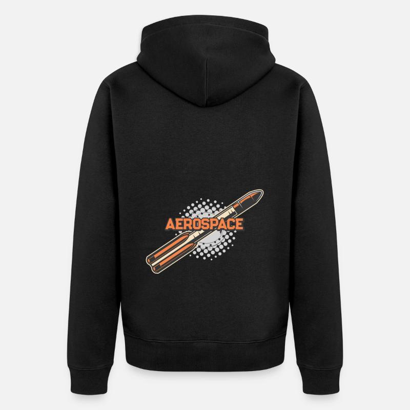 Fusée spatiale aérospatiale - Veste à capuche bio Premium Unisexe - noir