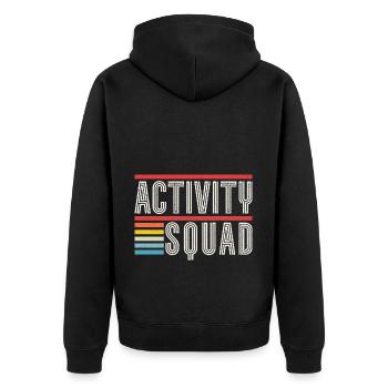 Activity Team Assistant Squad - Unisex Premium Bio Zip Hoodie - Schwarz - Hinten - Nico (187cm)