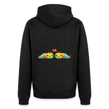 Ver Couple Amoureux Animal Saint Valentin - Veste à capuche bio Premium Unisexe - noir - Dos - Nico (187cm)