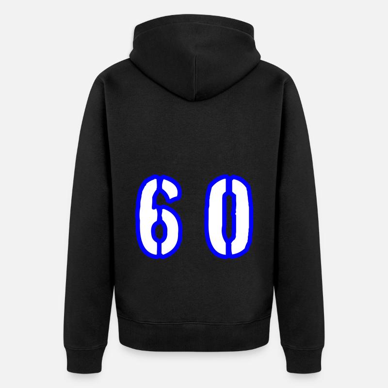 60 Symbole numérique - Veste à capuche bio Premium Unisexe - noir