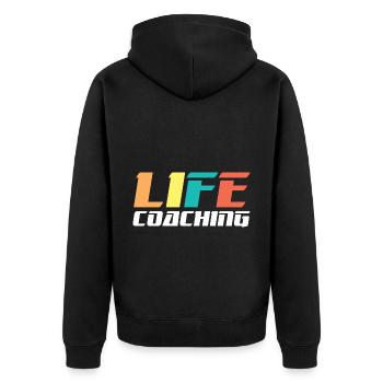 Life Coaching Mentor Trainer Coach Influencer - Unisex Premium Organic Zip Hoodie - black - Back - Nico (187cm)
