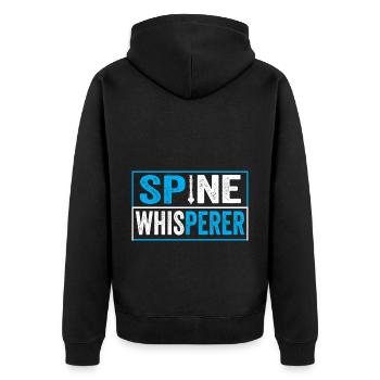 Spine Whisperer Funny Chiropractor Chiropractic - Unisex Premium Bio Zip Hoodie - Schwarz - Hinten - Nico (187cm)