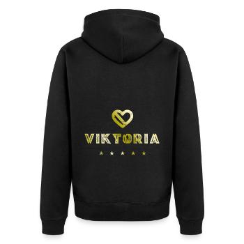 Viktoria Herz - Veste à capuche bio Premium Unisexe - noir - Dos - Nico (187cm)