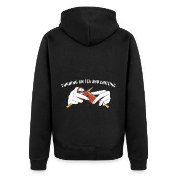 Courir sur le thé et tricoter - Veste à capuche bio Premium Unisexe - noir - Dos - Nico (187cm)