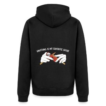 Knitting Is My Favorite Sport Knitting - Unisex Premium Organic Zip Hoodie - black - Back - Nico (187cm)