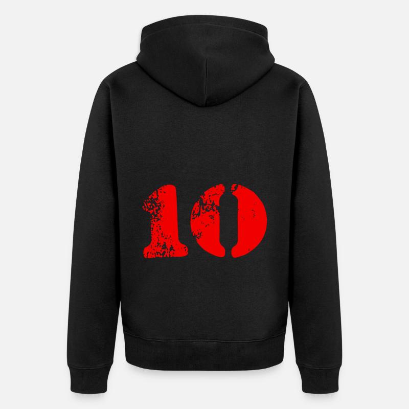 Symbole de 10 chiffres - Veste à capuche bio Premium Unisexe - noir