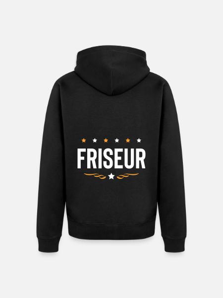 Friseur Beruf - Unisex Premium Bio Zip Hoodie - Schwarz