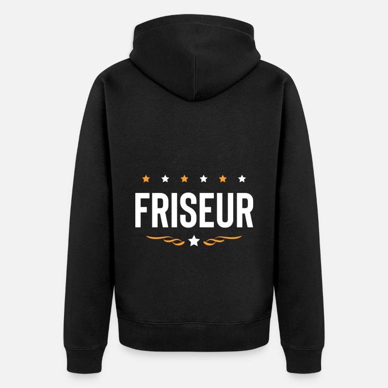 Friseur Beruf - Unisex Premium Bio Zip Hoodie - Schwarz