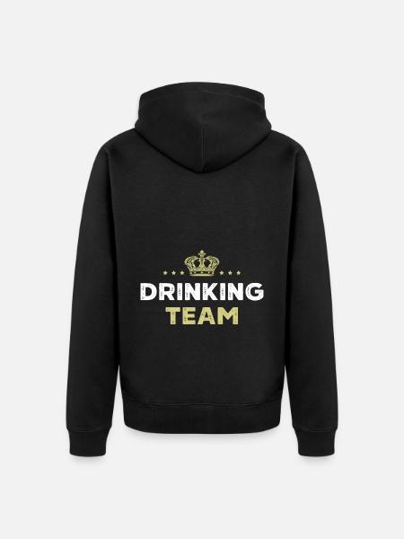 Drinking Team - Unisex Premium Organic Zip Hoodie - black