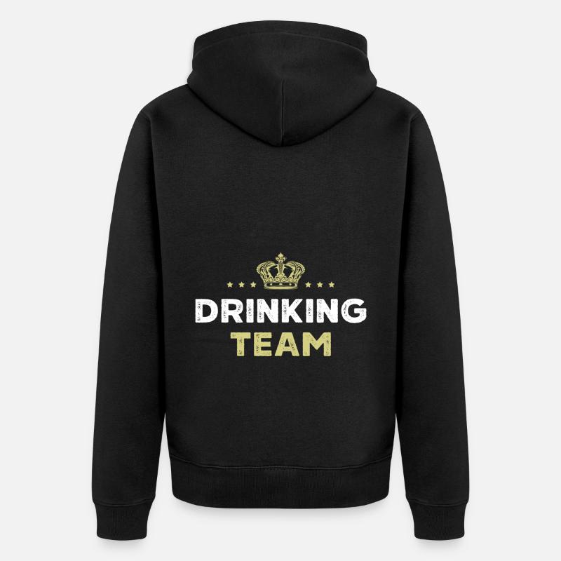 Drinking Team - Unisex Premium Bio Zip Hoodie - Schwarz