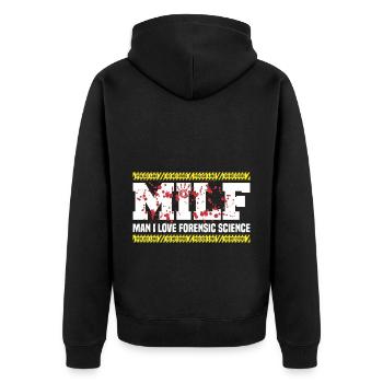 Forensic Scientist Forensic Forensic Science - Unisex Premium Organic Zip Hoodie - black - Back - Nico (187cm)
