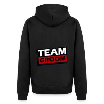 Team Groom Wedding Saying - Unisex Premium Organic Zip Hoodie - black - Back - Nico (187cm)