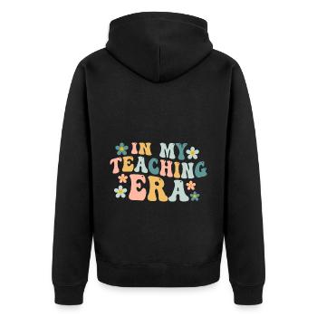 Pendant mon apprentissage d’enseignant - Veste à capuche bio Premium Unisexe - noir - Dos - Nico (187cm)