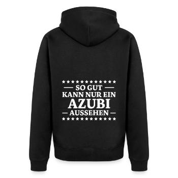 Azubi Spruch Lehrling Job Lustiges Azubi Geschenk - Unisex Premium Bio Zip Hoodie - Schwarz - Hinten - Nico (187cm)