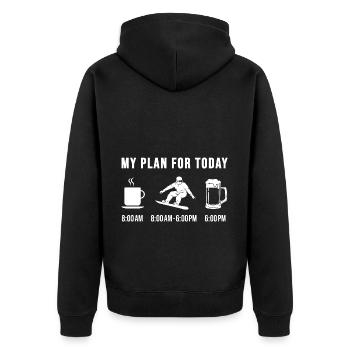 Snowboard fahren Lustige Snowboarding Geschenke - Unisex Premium Bio Zip Hoodie - Schwarz - Hinten - Nico (187cm)