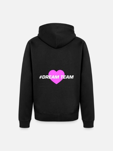 Dream Team Heart Love - Unisex Premium Organic Zip Hoodie - black