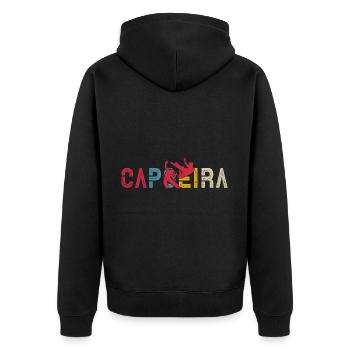 Capoeira - Unisex Premium Organic Zip Hoodie - black - Back - Nico (187cm)