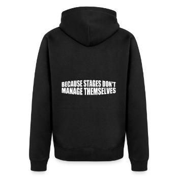 Parce que les étapes ne se gèrent pas toutes seules 4 - Veste à capuche bio Premium Unisexe - noir - Dos - Nico (187cm)
