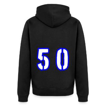 Symbole de 50 chiffres - Veste à capuche bio Premium Unisexe - noir - Dos - Nico (187cm)