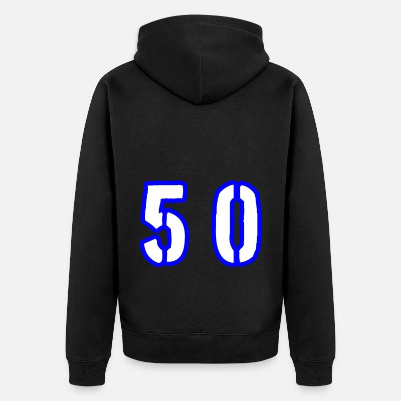 Symbole de 50 chiffres - Veste à capuche bio Premium Unisexe - noir