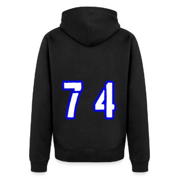 74 Symbole numérique - Veste à capuche bio Premium Unisexe - noir - Dos - Nico (187cm)