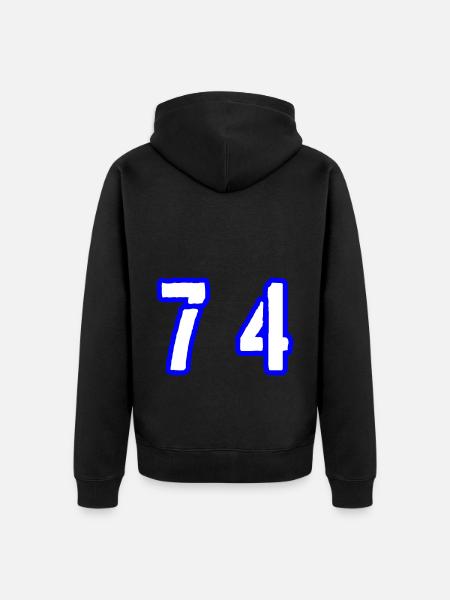 74 Number Symbol - Unisex Premium Organic Zip Hoodie - black