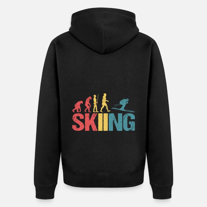 Évolution du ski - Veste à capuche bio Premium Unisexe - noir