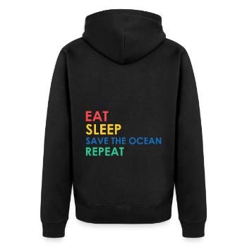 Sea Marine Biologist Marine Biology Ocean - Unisex Premium Organic Zip Hoodie - black - Back - Nico (187cm)